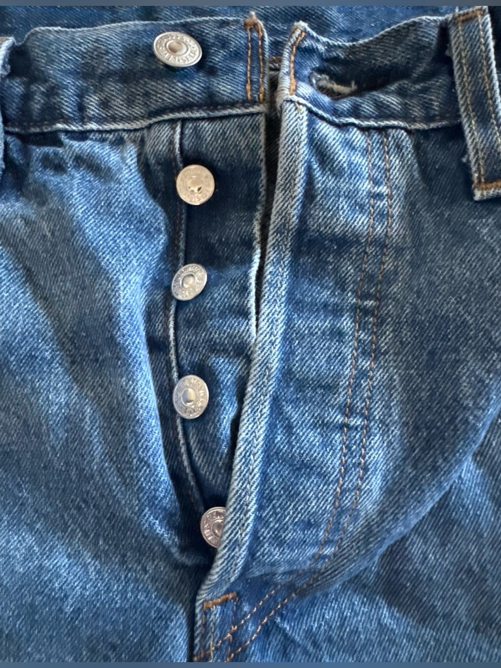 Levi's Medium Blue Distressed Straight-Leg Jeans size 30 - Picture 5 of 14